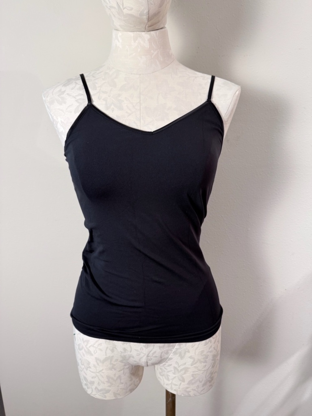 Banana Republic Black Stretch Body/ Satin-Trim Camisole S